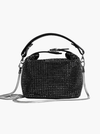 Clara - Rhinestone Embellished Handbag with Elegant Folded Design