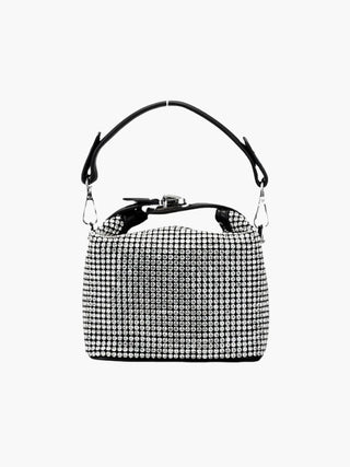 Clara - Rhinestone Embellished Handbag with Elegant Folded Design