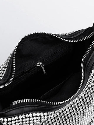 Clara - Rhinestone Embellished Handbag with Elegant Folded Design