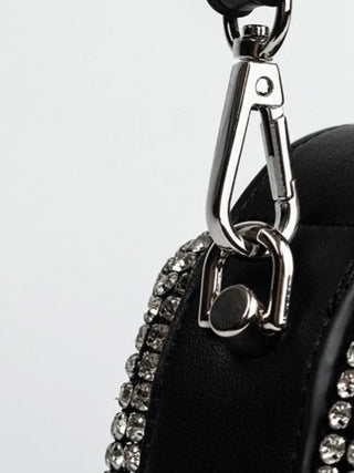 Clara - Rhinestone Embellished Handbag with Elegant Folded Design