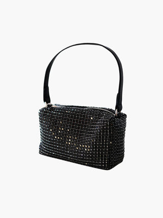 Lyla - Rhinestone Mesh Evening Bag with Zipper Closure