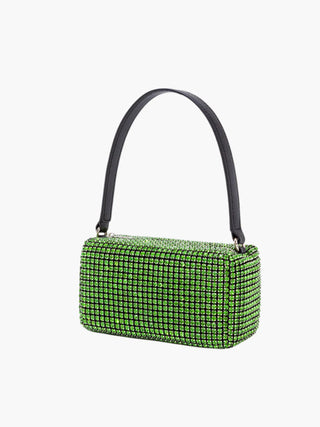 Lyla - Rhinestone Mesh Evening Bag with Zipper Closure