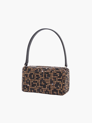 Lyla - Rhinestone Mesh Evening Bag with Zipper Closure