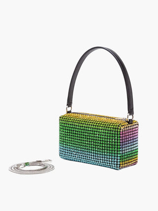 Lyla - Rhinestone Mesh Evening Bag with Zipper Closure
