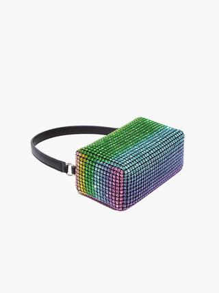 Lyla - Rhinestone Mesh Evening Bag with Zipper Closure