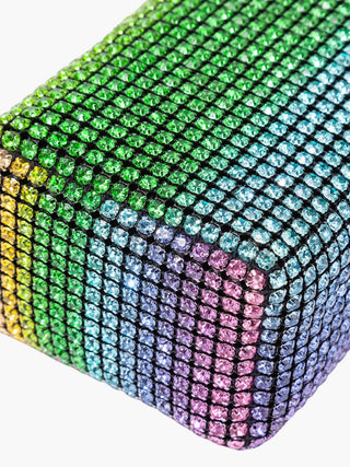 Lyla - Rhinestone Mesh Evening Bag with Zipper Closure