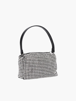 Lyla - Rhinestone Mesh Evening Bag with Zipper Closure