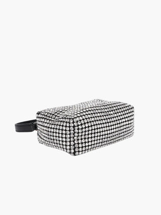 Lyla - Rhinestone Mesh Evening Bag with Zipper Closure