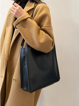 Melody - Sleek Leather Bucket Tote Bag