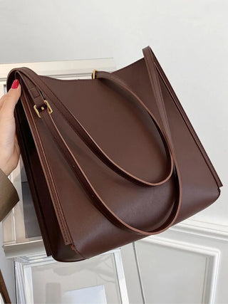 Melody - Sleek Leather Bucket Tote Bag