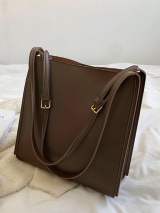 Melody - Sleek Leather Bucket Tote Bag