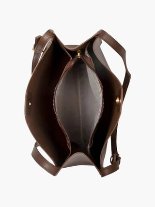 Melody - Sleek Leather Bucket Tote Bag