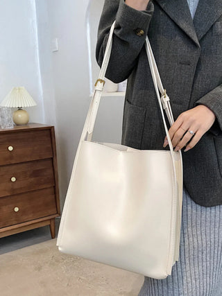 Melody - Sleek Leather Bucket Tote Bag