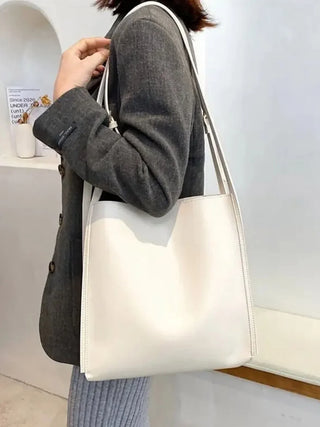 Melody - Sleek Leather Bucket Tote Bag