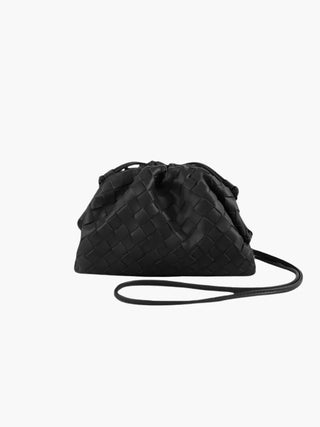 Mia - Braided Leather Drawstring Bag