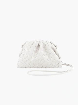 Mia - Braided Leather Drawstring Bag