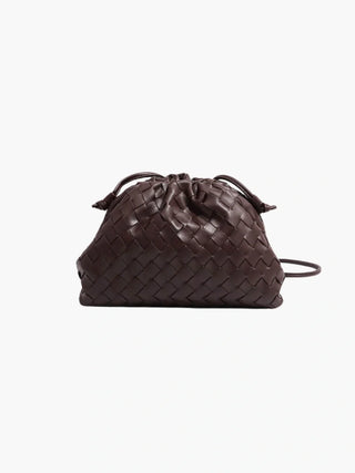 Mia - Braided Leather Drawstring Bag