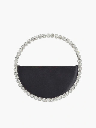 Nova - Crystal Handle Half-Moon Evening Bag