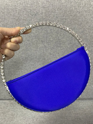 Nova - Crystal Handle Half-Moon Evening Bag