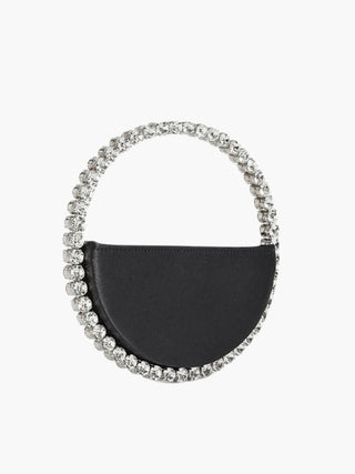 Nova - Crystal Handle Half-Moon Evening Bag