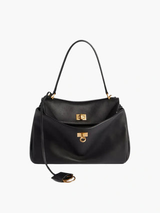 Leah - Leather Elegant Twist-Lock Handbag