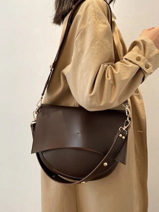 Autumn - Minimalist Leather Half-Moon Bag