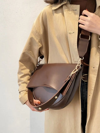 Autumn - Minimalist Leather Half-Moon Bag