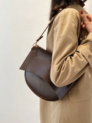 Autumn - Minimalist Leather Half-Moon Bag