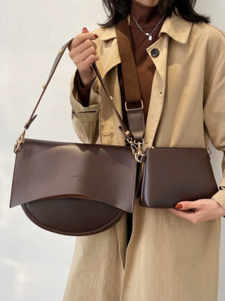 Autumn - Minimalist Leather Half-Moon Bag
