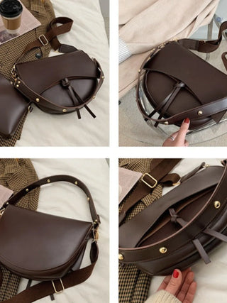 Autumn - Minimalist Leather Half-Moon Bag