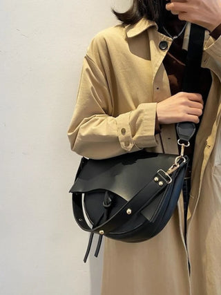 Autumn - Minimalist Leather Half-Moon Bag
