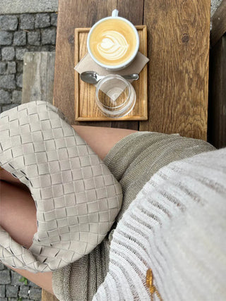 Juliette - Woven Knot Mini Suede Shoulder Bag