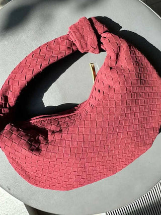 Juliette - Woven Knot Mini Suede Shoulder Bag