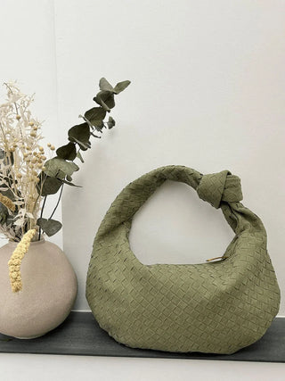 Juliette - Woven Knot Mini Suede Shoulder Bag
