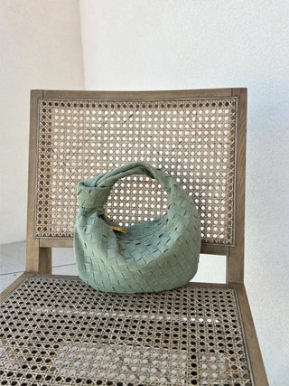 Juliette - Woven Knot Mini Suede Shoulder Bag