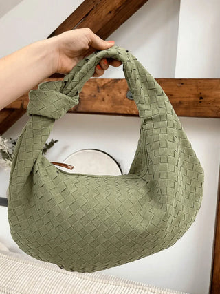 Juliette - Woven Knot Mini Suede Shoulder Bag