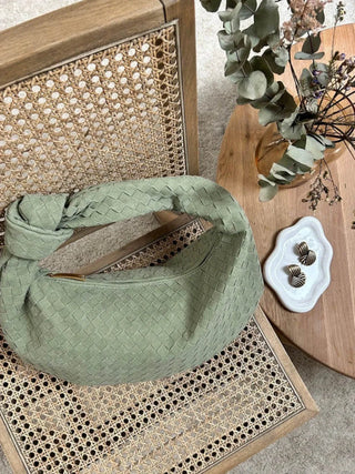 Juliette - Woven Knot Mini Suede Shoulder Bag