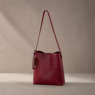 Eloise - Modern Leather Open-Top Tote Bag