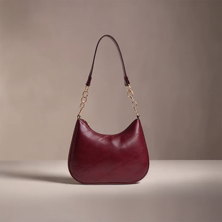 Hailey - Quilted Leather Crescent Shoulder Bag