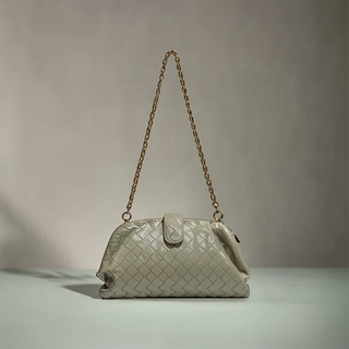 Elena - Leather Braided Chain Handbag