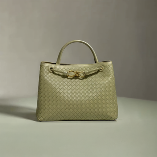 Evelyn - Butterfly Closure Woven Leather Tote Bag