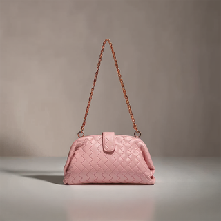 Elena - Leather Braided Chain Handbag