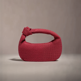 Ximena - Woven Knot Medium Suede Shoulder Bag