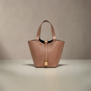 Nora - Classic Lock Detail Pebble Grain Tote Bag