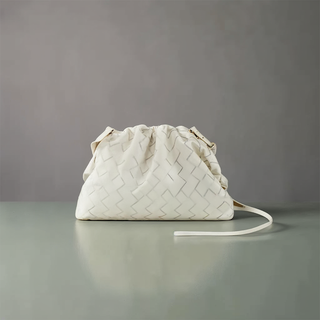 Mia - Braided Leather Drawstring Bag